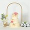 35" Gold Metal Floral Chiara Arch Table Centerpiece with Rounded Top Wedding